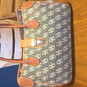 Dooney & Bourke Blue and Tan Shoulder Bag